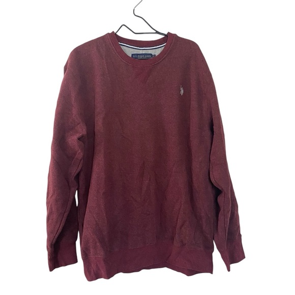 US Polo Association Burgundy Sweater Men’s Size XXL Crew Neck Long Sleeves - Picture 1 of 6